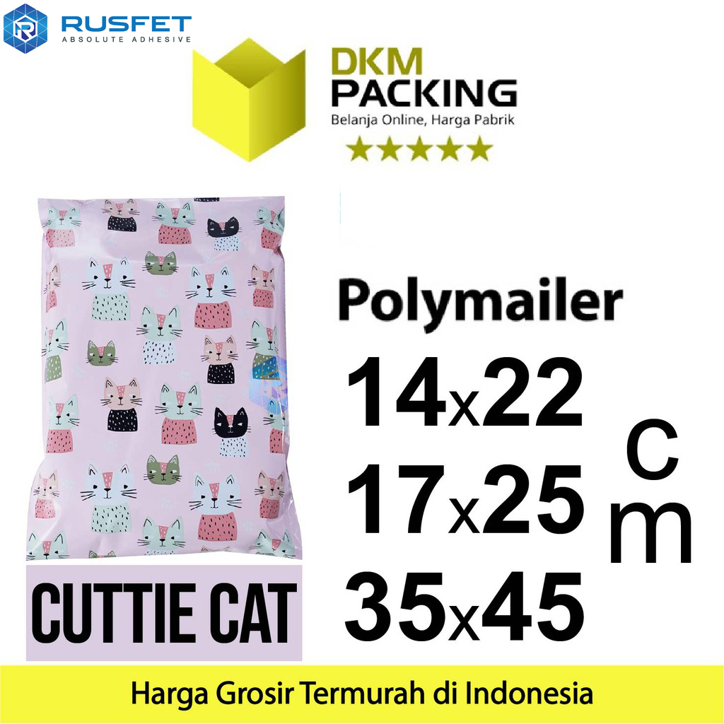 

Polymailer Polimailer Amplop Plastik Packing Motif Cat RUSFET /SATUAN