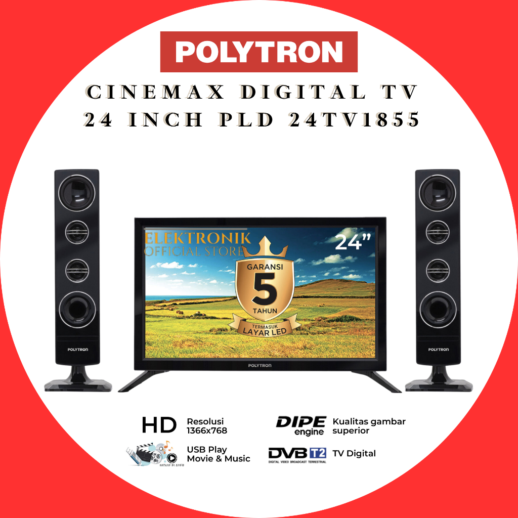 POLYTRON LED TV 24inch PLD 24TV1855 DIGITAL TV