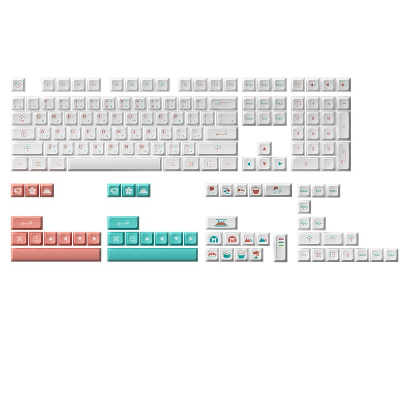 Akko Red Fuji PBT Dye-subs Keycaps 161 Set JDA Profile