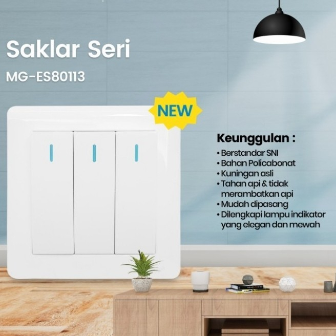 Morgen Saklar IB MGES Series Tahan Api StopKontak Saklar Engkel Saklar Seri Saklar Triple / SNI