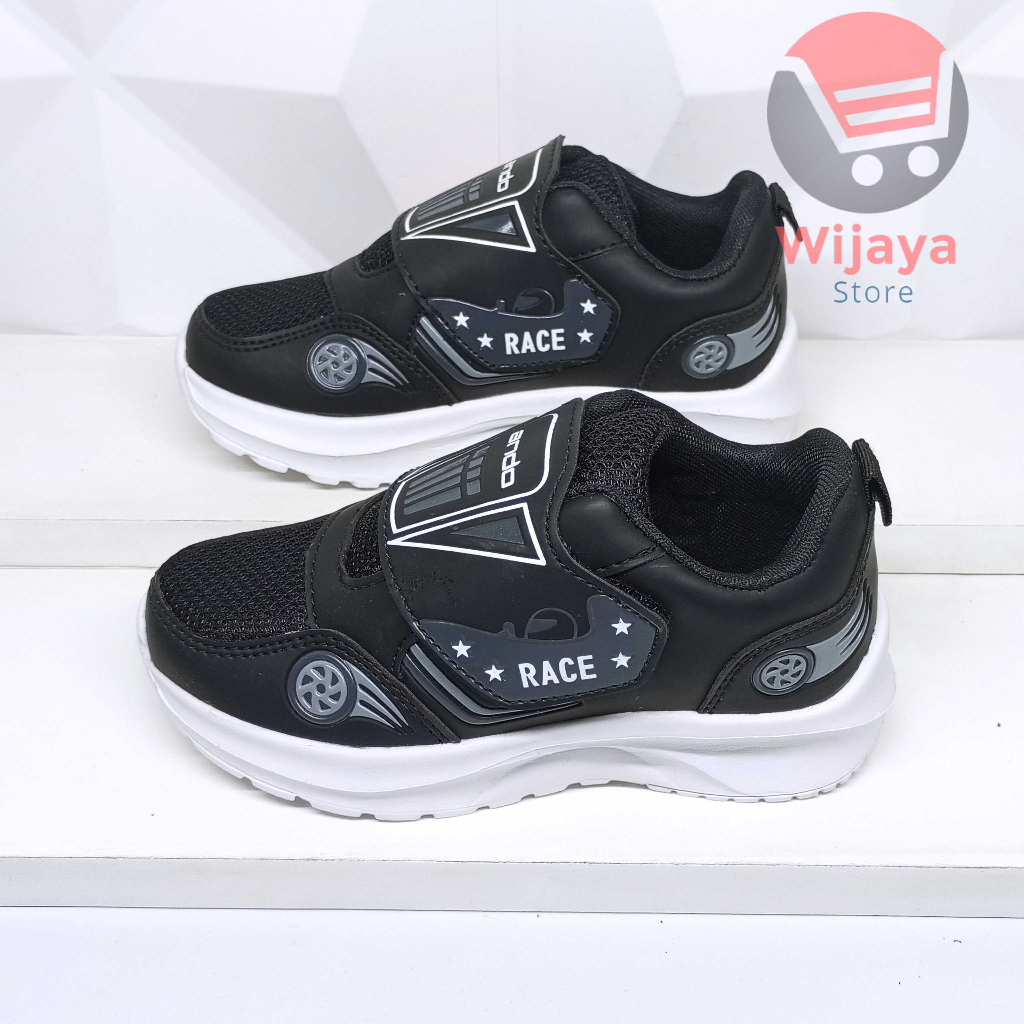Sepatu Anak Sneakers TK Ando 29-32 Desain Shark Fashion Shoes Sport Perekat Cocok untuk Cowok Laki-laki Ktouch Race Road