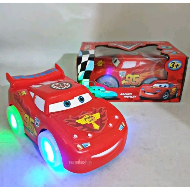 Mainan cars mcqueen Mainan Anak Mobil Racing Sport Cars Bump And Go Ada Musik Dan Lampu