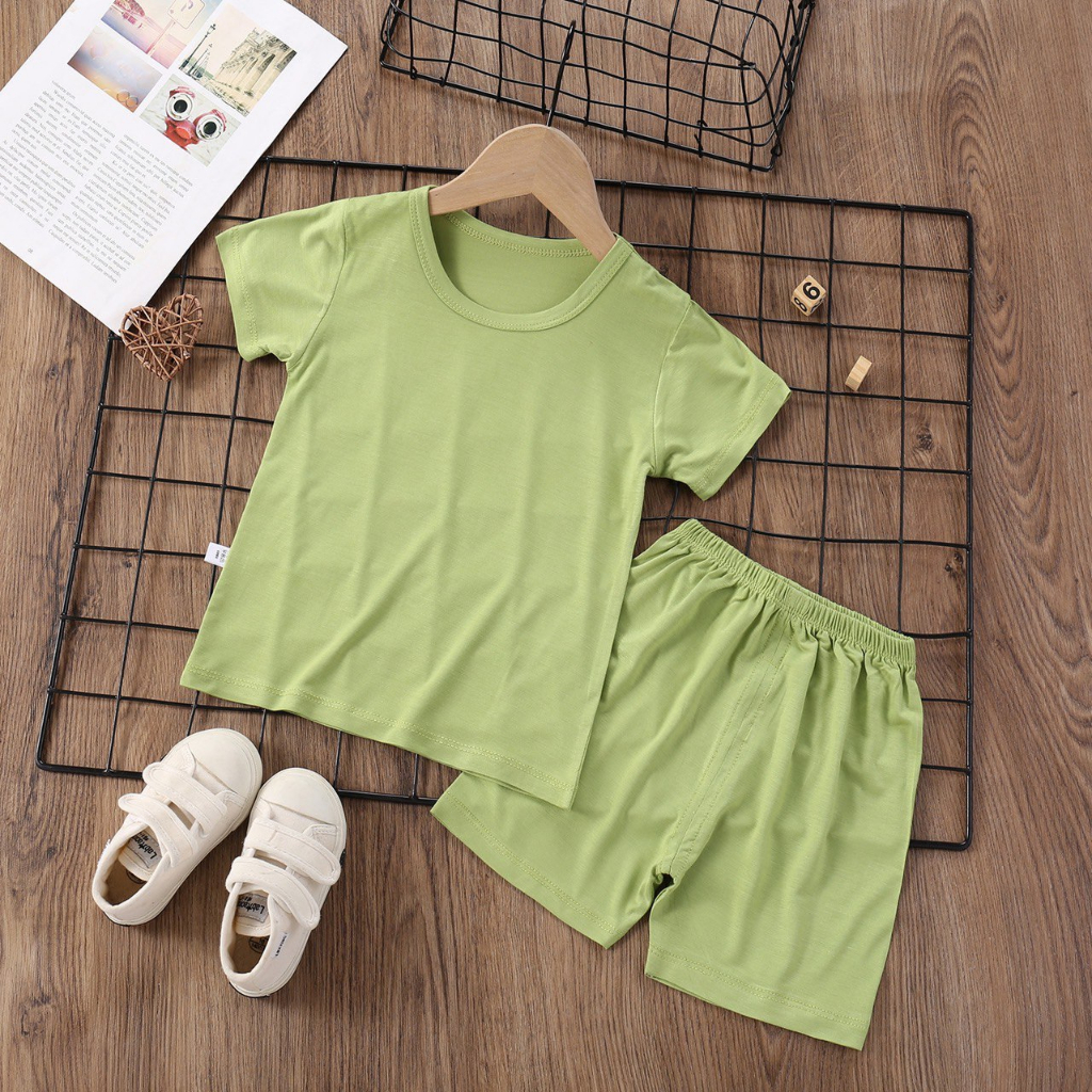 LID9143- Setelan Baju Kaos Celana Pendek Set 2in1 Setelan Polos Cewek Cowok - Your Affordable Quality!