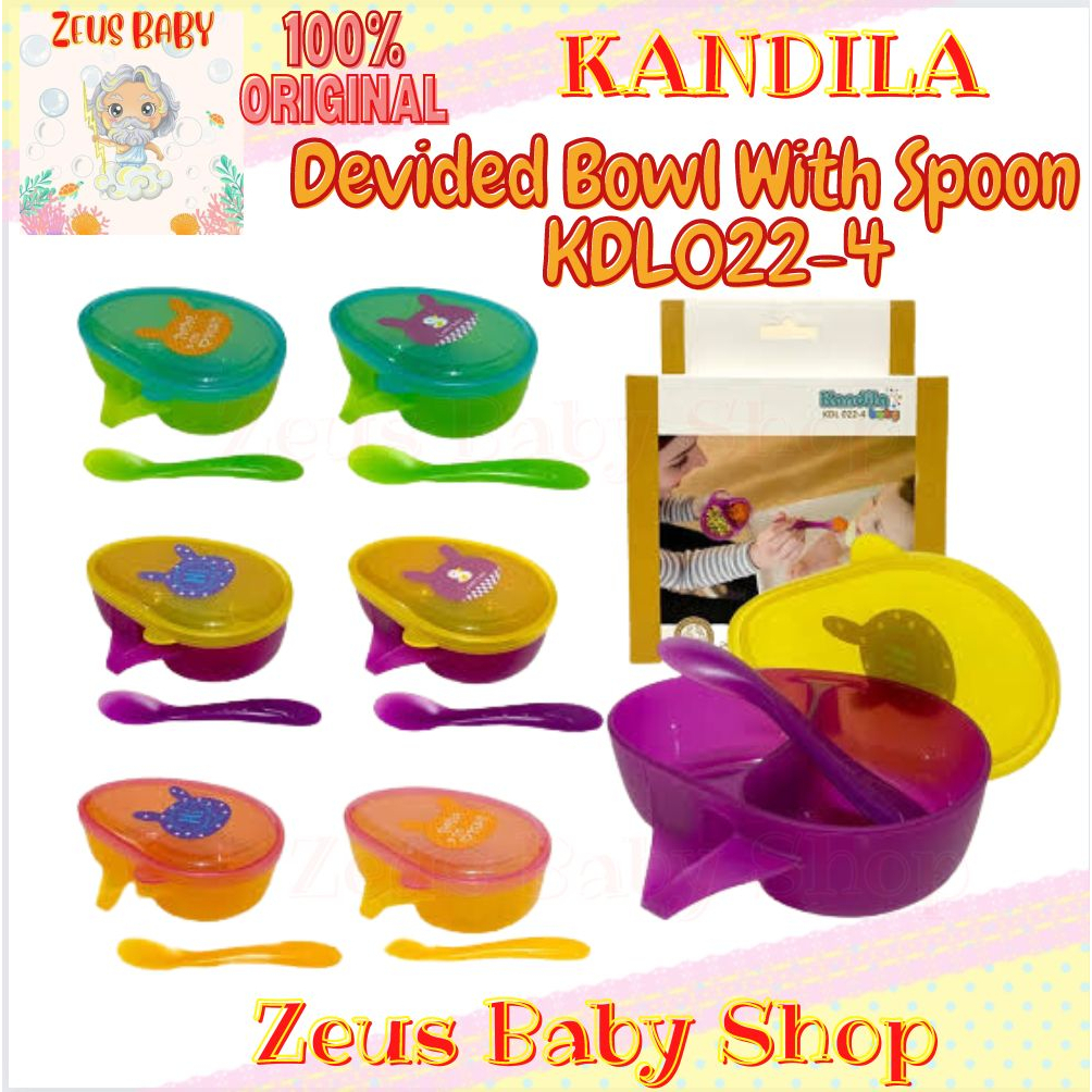 KANDILA (KDL022-4) BABY OUT DOOR FEEDING BOWL + SPOON SET (ALAT MAKAN BAYI) MANGKOK BAYI TRAVEL