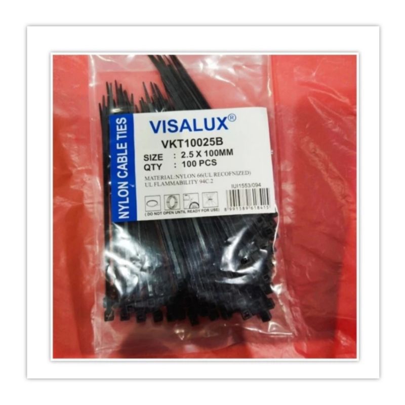 

Kabel Tie Visalux 2,5 x 100 isi 100 Warna Hitam