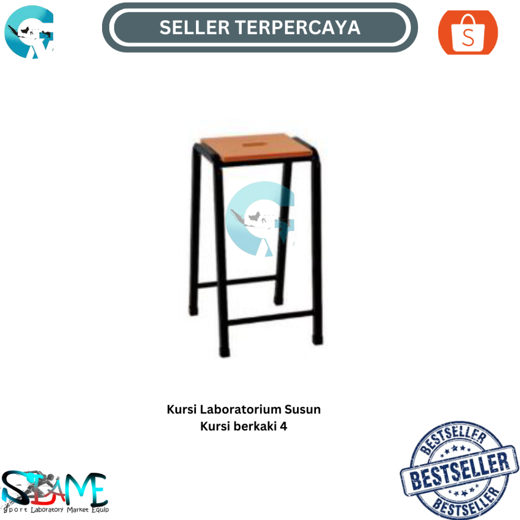 Kursi Laboratorium Susun Kursi berkaki 4