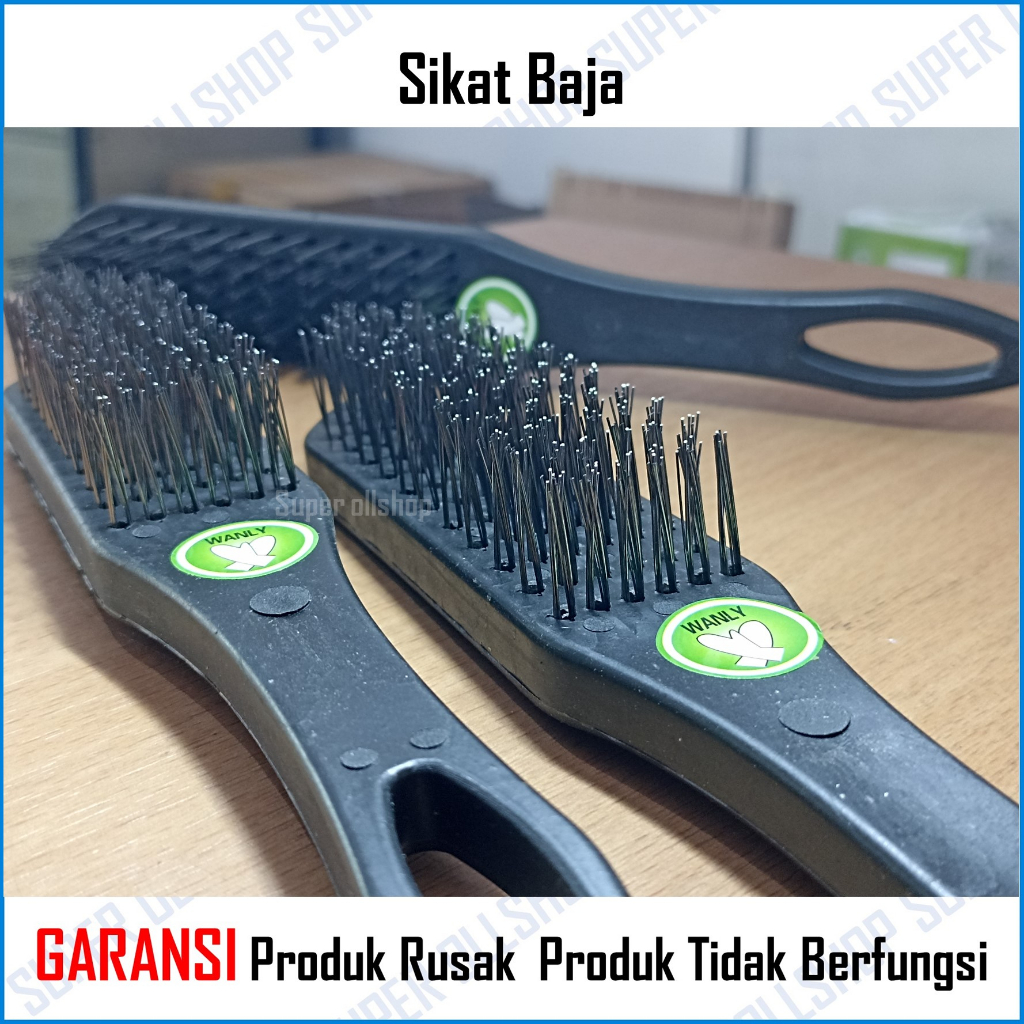 Sikat Kawat Baja Kuningan Gagang Kayu Pegangan Plastik PVC Pembersih Karat Waja Brush Steel Wire 106 Murah