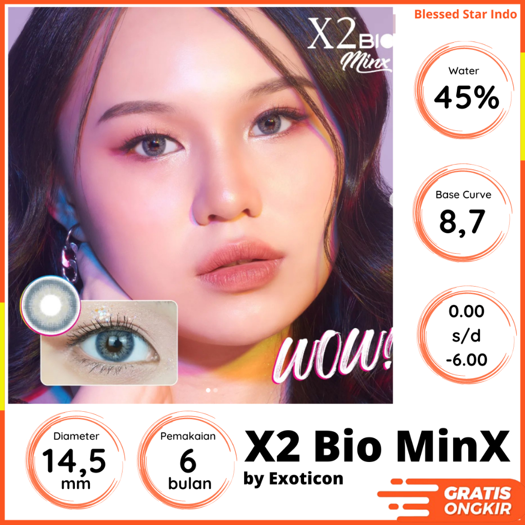 Softlens Minus X2 BIO MinX diameter 14.5mm
