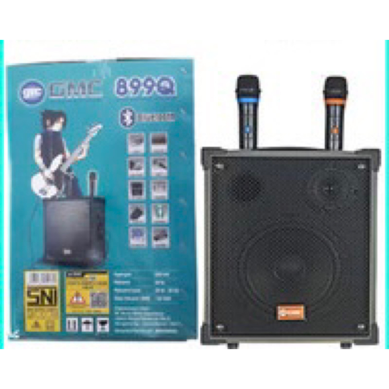 GMC 899Q Bluetooth Speaker Portable Karaoke 2 Mic Wireless High Power