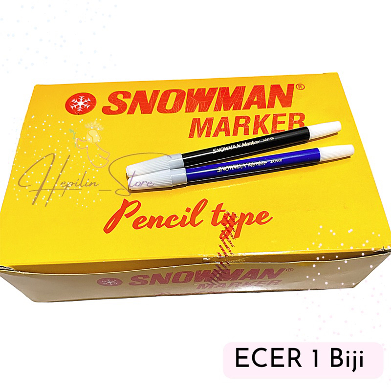 

Spidol KECIL ECER 1 Biji / Snowman Marker Pencil Type / Spidol Kecil Hitam Snowman / Spidol Kecil Biru snowman