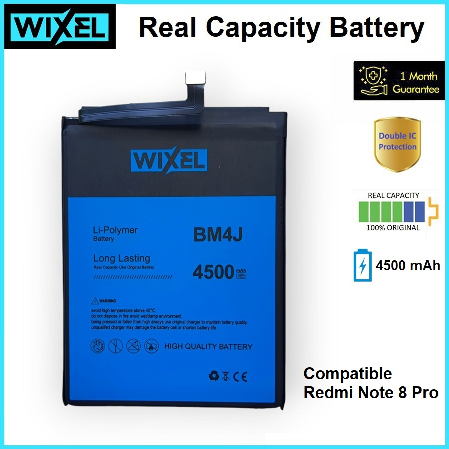 WIXEL Baterai XiaoMi BM4J Redmi Note 8 Pro Original Batre Batrai Battery BM 4J HP Handphone Ori Double Power