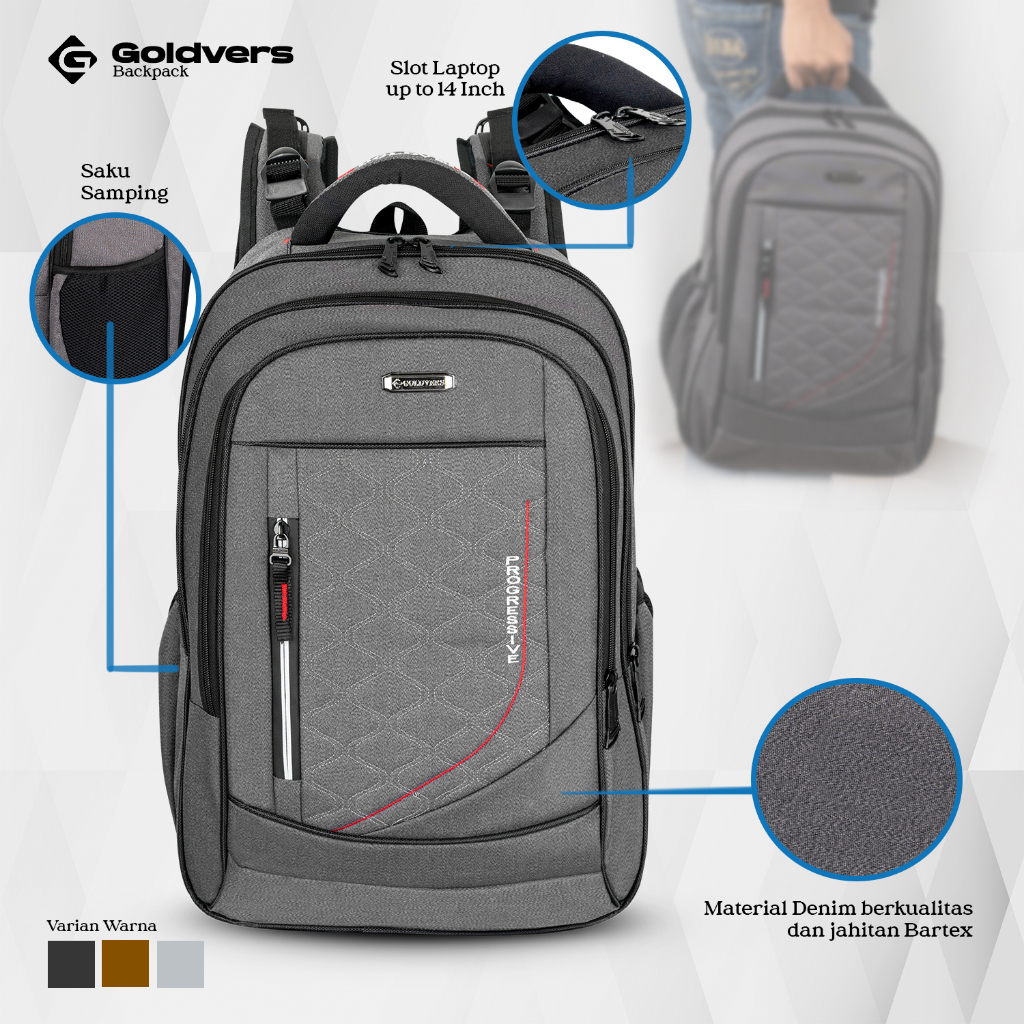 Tas Ransel Sekolah Polo Goldvers Pria Wanita Tas Backpack Ransel Laptop 14inch Original Improt