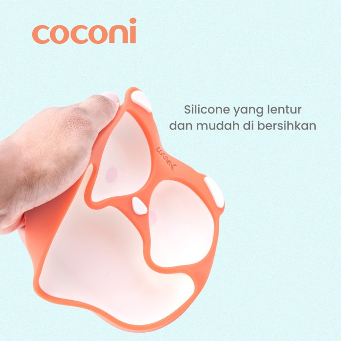 Coconi Panda Divided Silicone Suction Plate / Piring Makan Anak