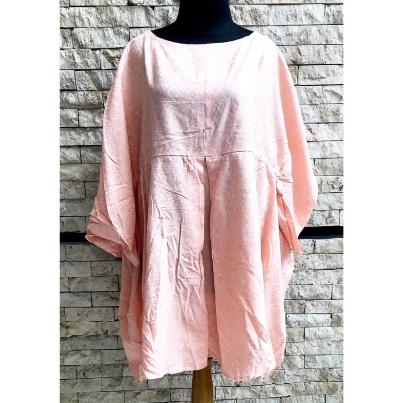 SALE EX BUTIK LONG TOP VISCOSE EMBOSS WOMAN - BLOUSE ATASAN TUNIK WANITA BIG SIZE JUMBO