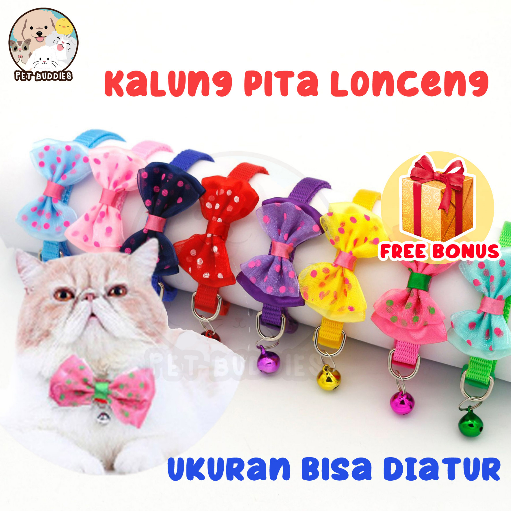 Kalung Pita Lonceng Kucing/Anjing Lucu Pet Collar Bell