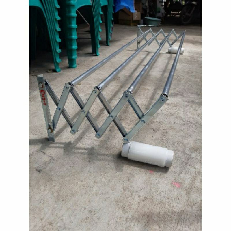 Jemuran dinding lipat anti karat panjang 150cm 4 palang