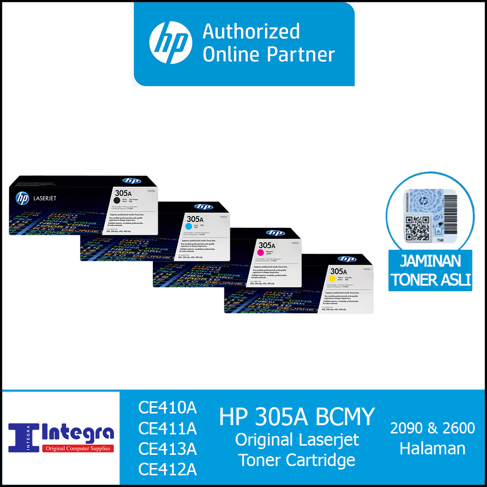 Toner HP 305A Original Toner Cartridge ( CE410A - CE413A ) Garansi Resmi HP Indonesia