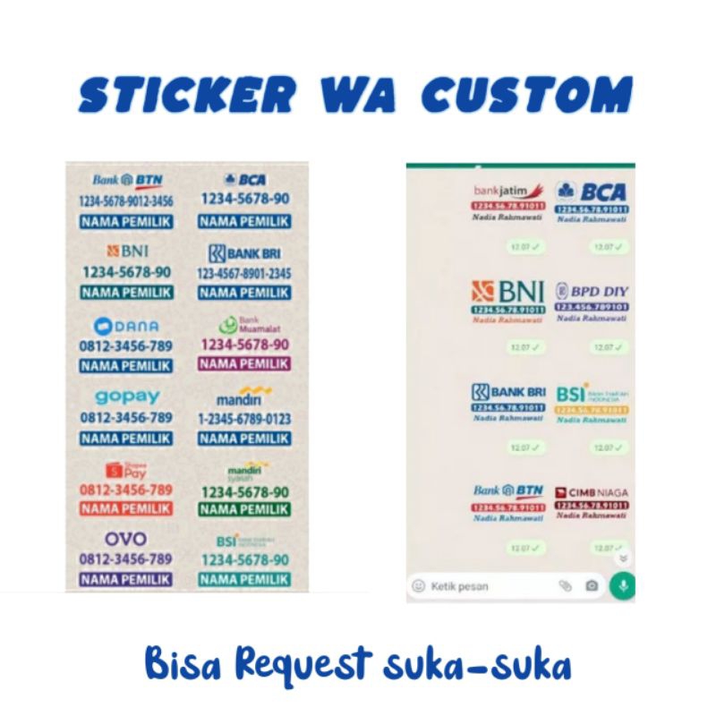 Sticker wa e-wallet bisa custom