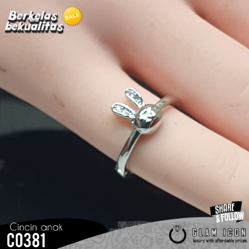 Cincin anak motif kelinci mata blink C0381 CAS