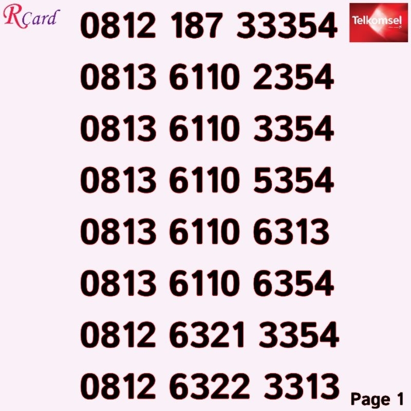 Perdana Nomor Cantik Simpati Telkomsel Rapi ESA 354 313