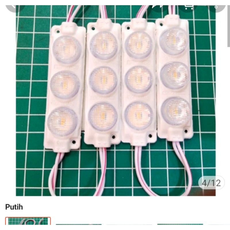 LAMPU LED 3 MATA SMD 7520 30 30 12 volt putih