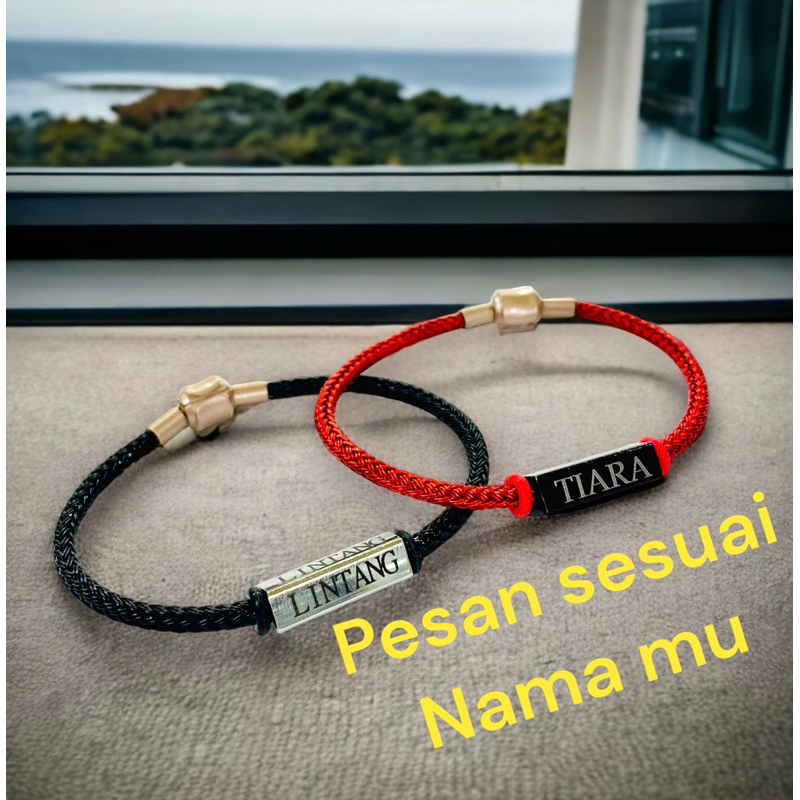 gelang titanium grafir namamu coustom