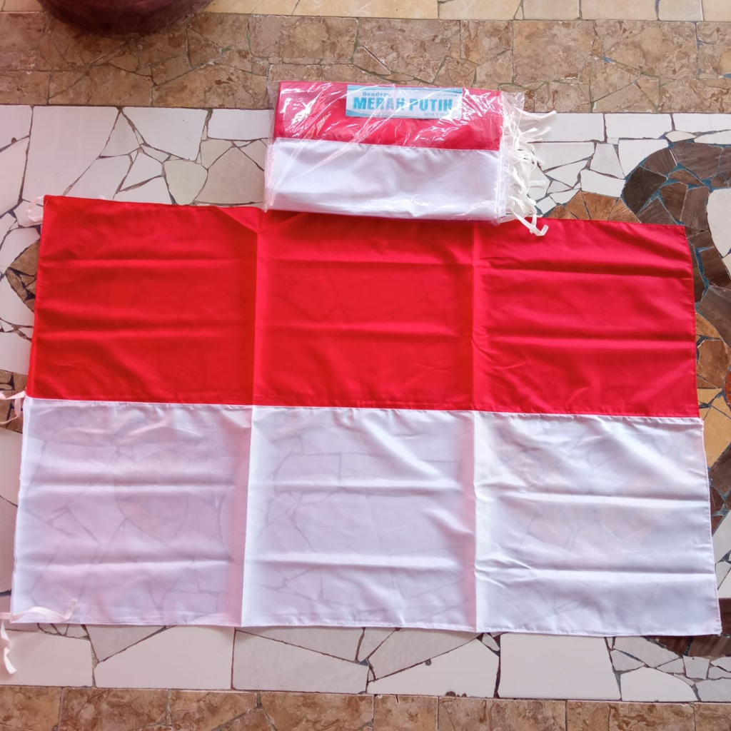 Bendera merah putih 80x120cm bijian peles halus