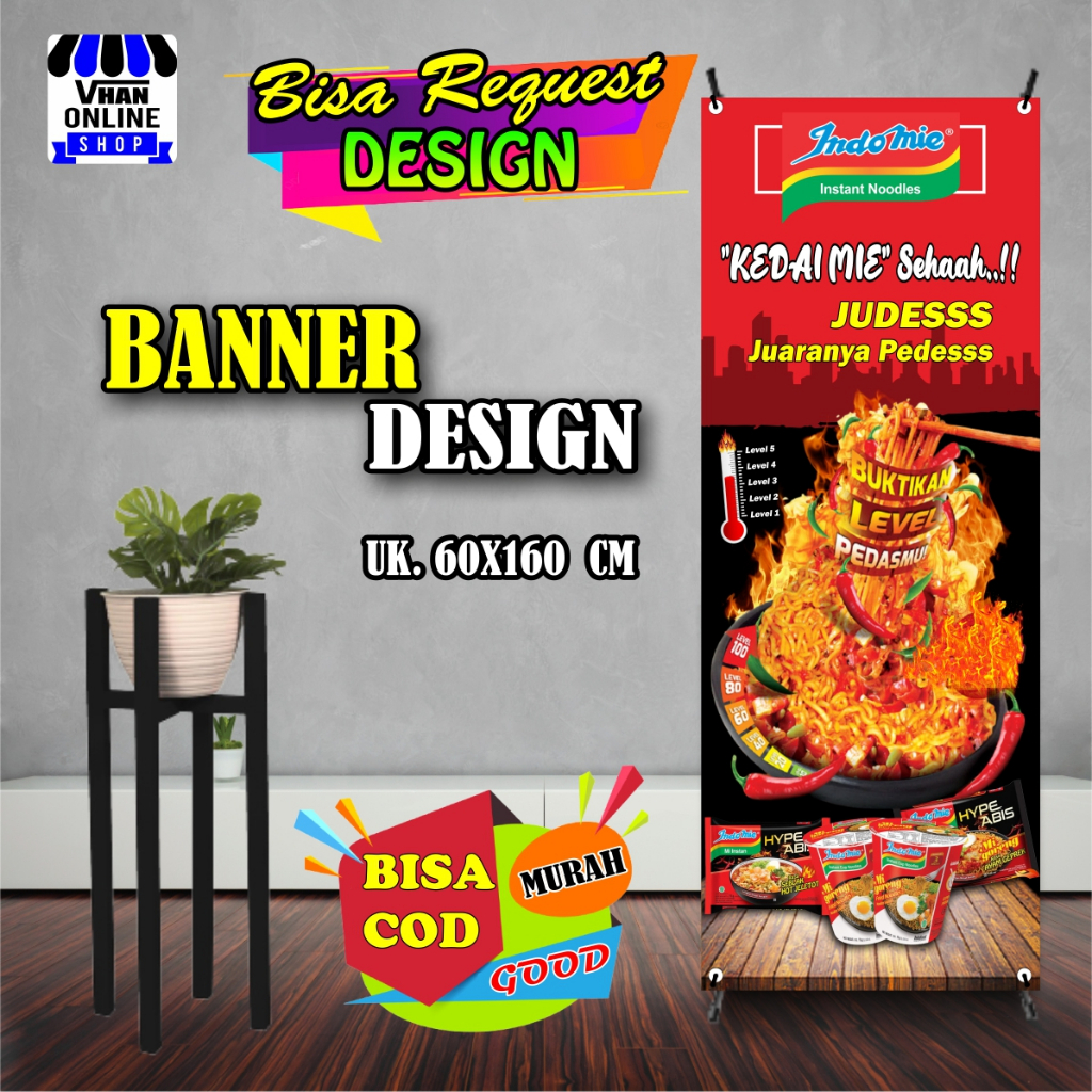 Spanduk Banner Warmindo, Warung Mie, Warkop, Keren Bagus
