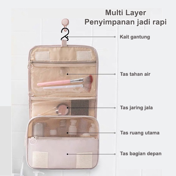 MAGEFY Tas Kosmetik Tas Skincare Bantal Kulit PU Ins Angin Portabel Wanita Grosir Tas Perlengkapan Mandi 1239