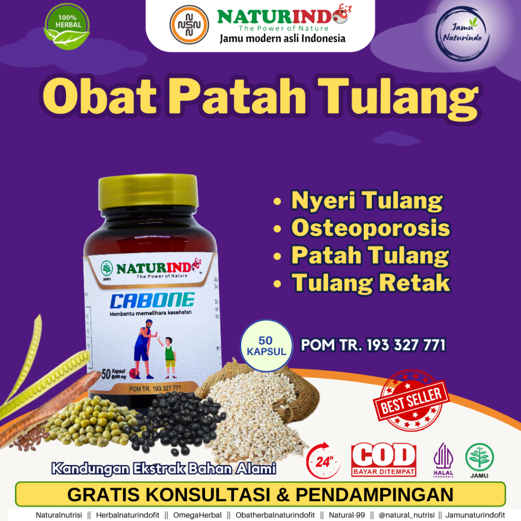 Obat Patah Tulang Vitamin Tulang Patah Retak Pengapuran Keropos Osteoporosis Cabone