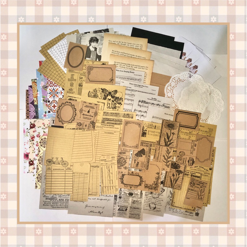 

Journal Paper Kit 100pcs Vintage old Journal Series #(001)