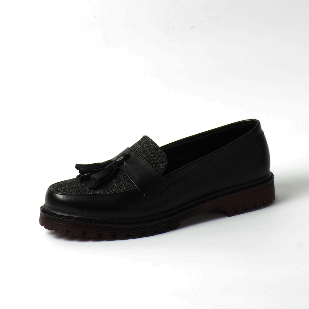 Sepatu Unisex Slip On Loafers Formal | BT BERU GREY BLACK