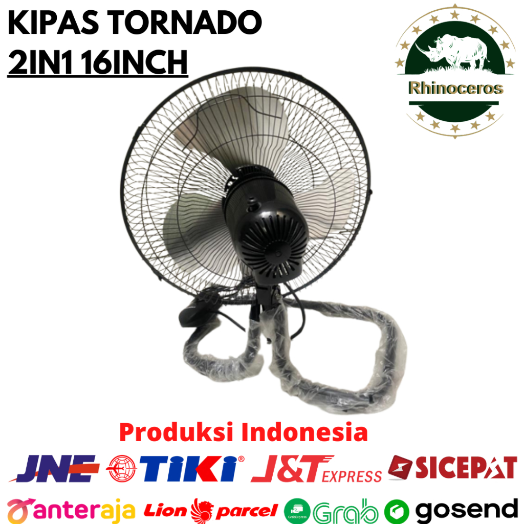 Kipas Angin Tornado Besi 2in1 16Inch Desk Fan Wall Fan Kipas Dinding