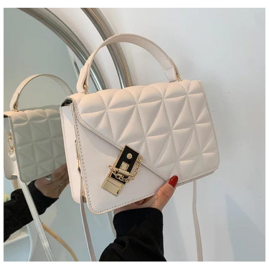 TAS SLINGBAG WANITA MOTIF KOTAK CANTIK ELEGAN - IMPORT