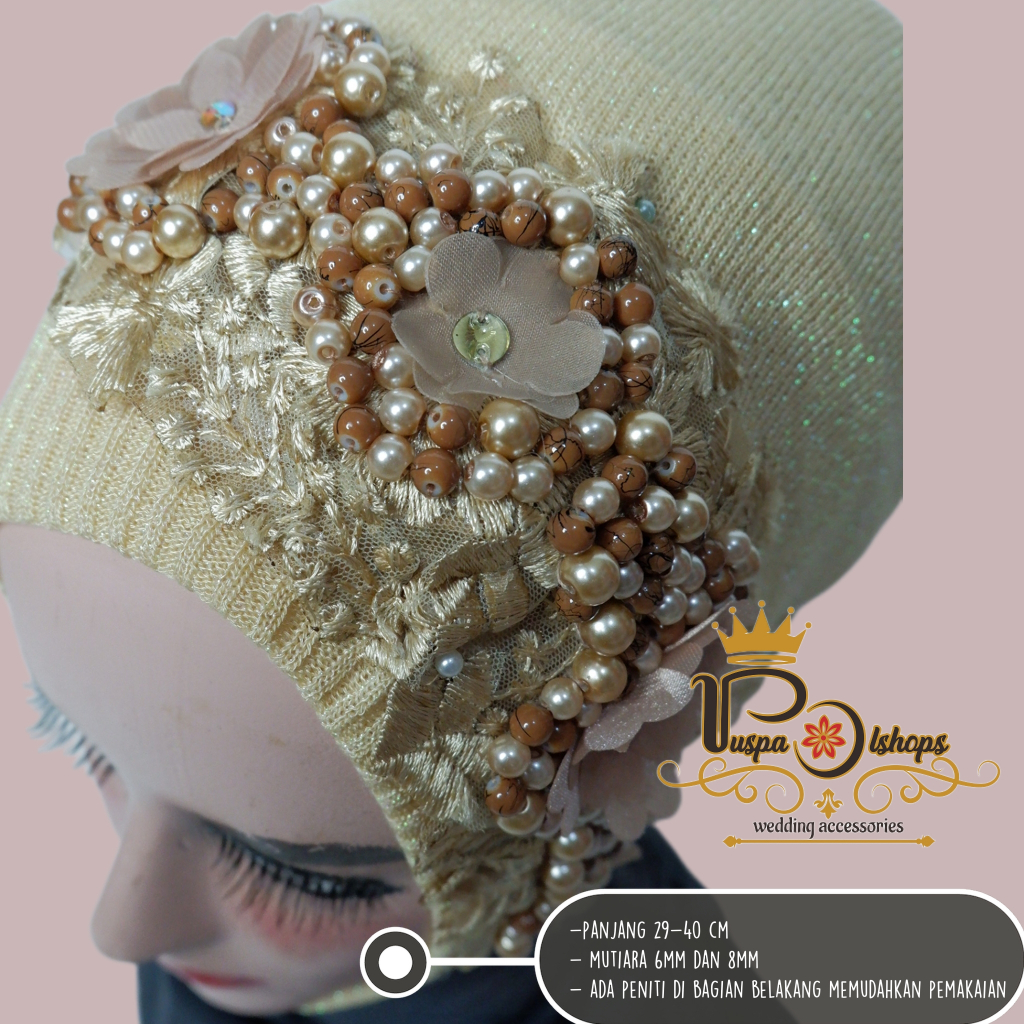 HEADPIECE MUTIARA BUNGA HEADPIECE HIJAB PENGANTIN