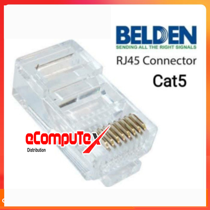 KONEKTOR UTP RJ45 BELDEN CAT 5 CONNECTOR KABEL LAN ORIGINAL RESMI (50 PCS)