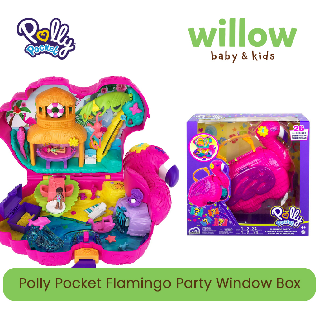 Figure Set - Polly Pocket Flamingo Party Window Box