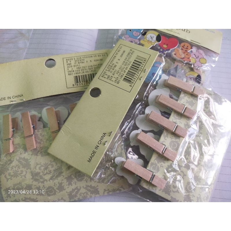 Jepitan Foto / Wooden Clip Kayu Motif BTS