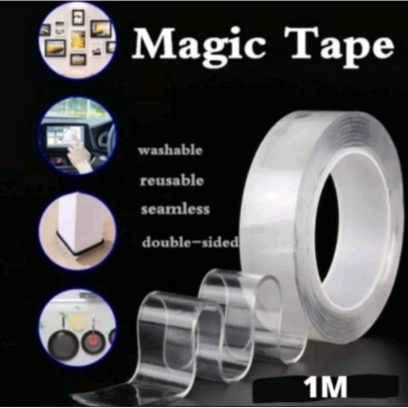 

Lem Nano Double Tape Transparan Lakban OPP Tape / Isolasi Nano Double Tape Acrylic Washable Tape Isolasi Dinding Bening Kuat Serbaguna
