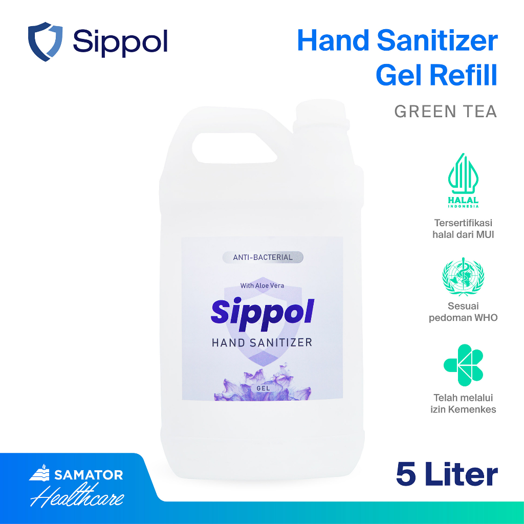 Sippol Hand Sanitizer Gel 5 L [Greentea]