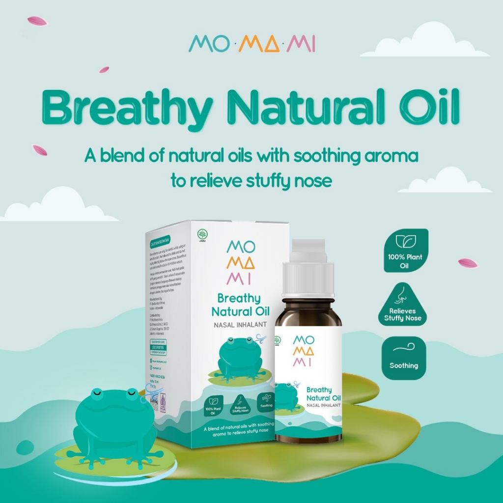 Momami Breathy Natural Oil 10ml for Baby - Essential Oil untuk Pernafasan Hidung Tersumbat Anak Bayi