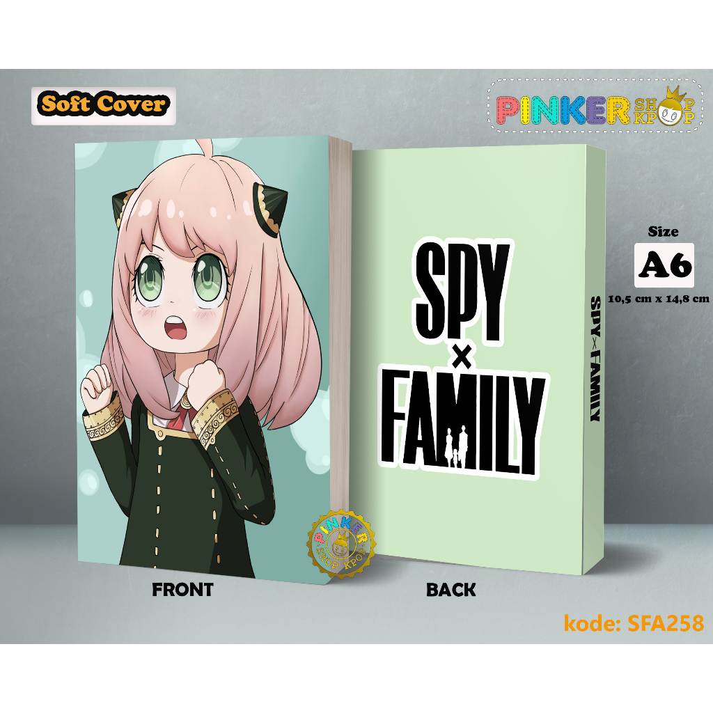 

(SFA258) Pocket Note Anime Anya Roger X Spy Family kode 5 Softcover A6/A5 Buku Tulis catatan Notes Agenda Planner Jurnal