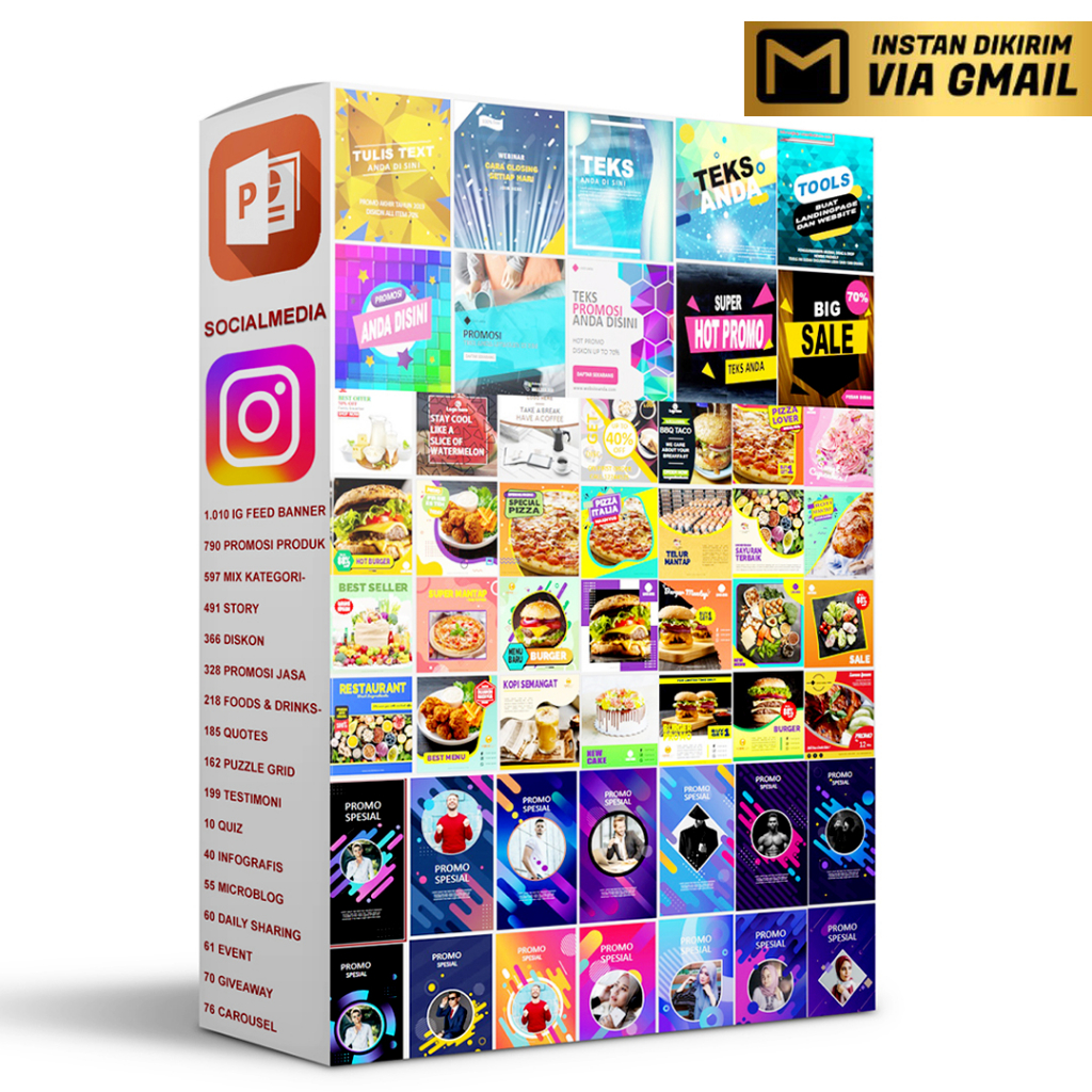 4718 Design Promosi Produk Instagram Social Media PowerPoint Templates Bundle