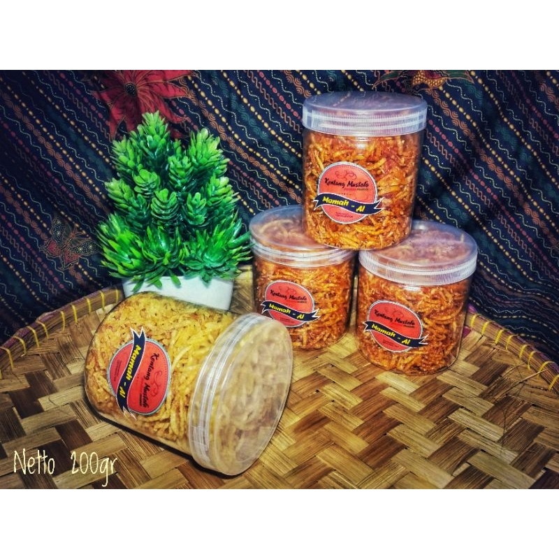 

Kentang Mustofa Mamah Al kemasan toples 200gr & 175gr pedes pedas manis balado original teri kacang pedes kriuk enak gurih tanpa bahan pengawet & pewarna, halal