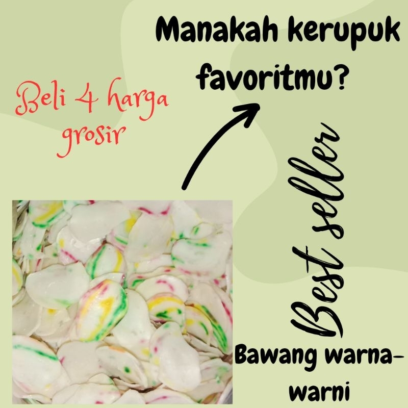 

250gram kerupuk bawang warna warni