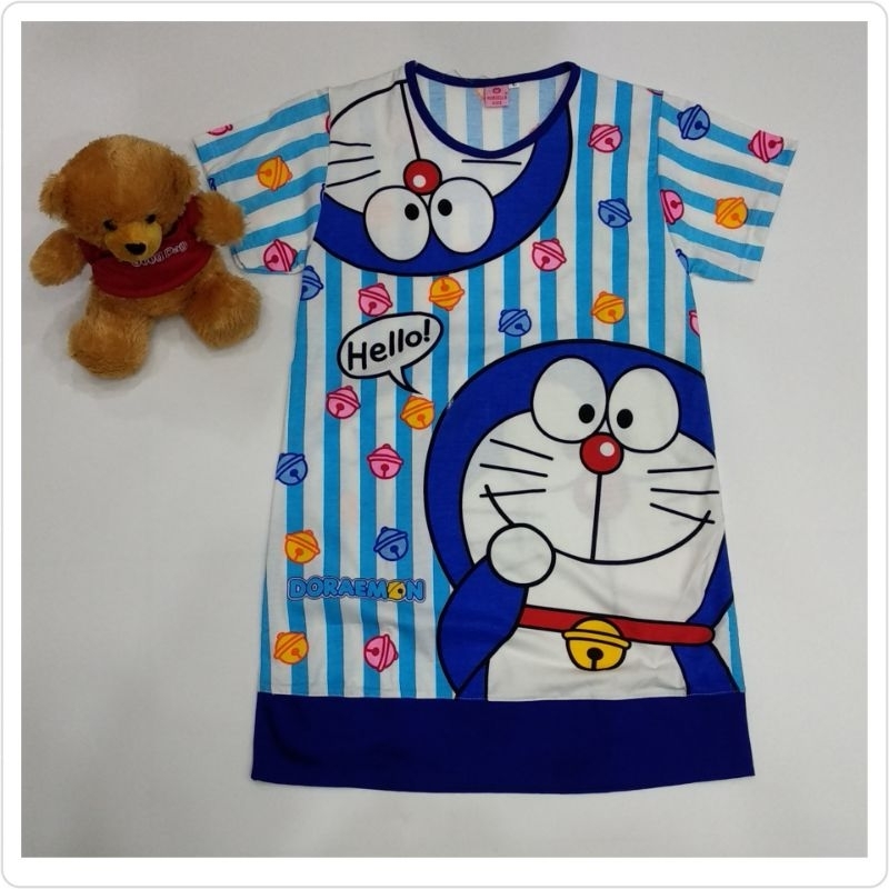 daster anak marsella doraemon usia 6-8tahun