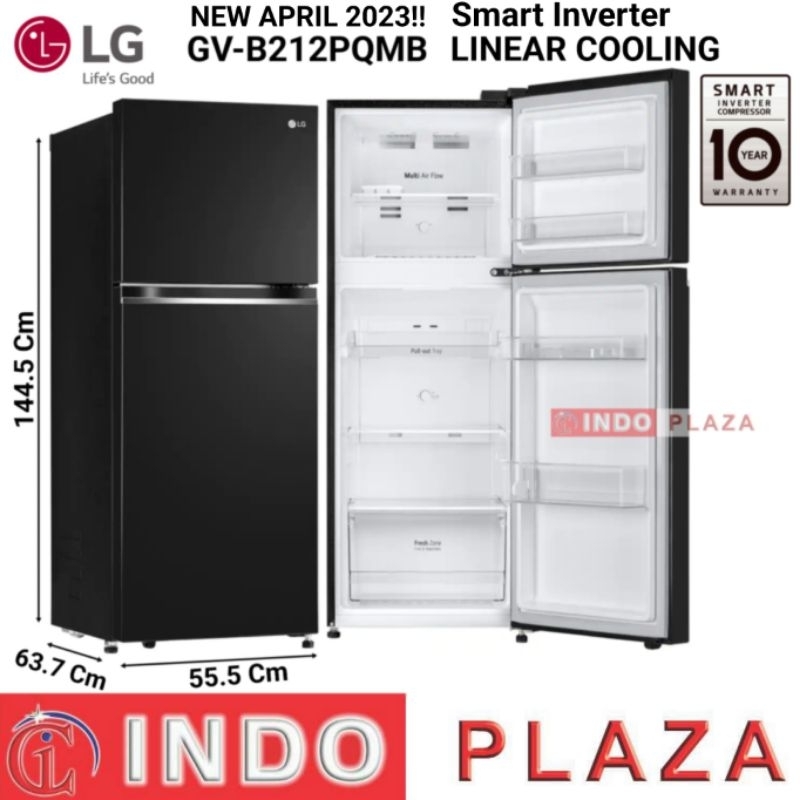 KULKAS LG 2 PINTU SMART INVERTER + LINEAR COOLING GV-B212PQMB NEW APRIL 2023