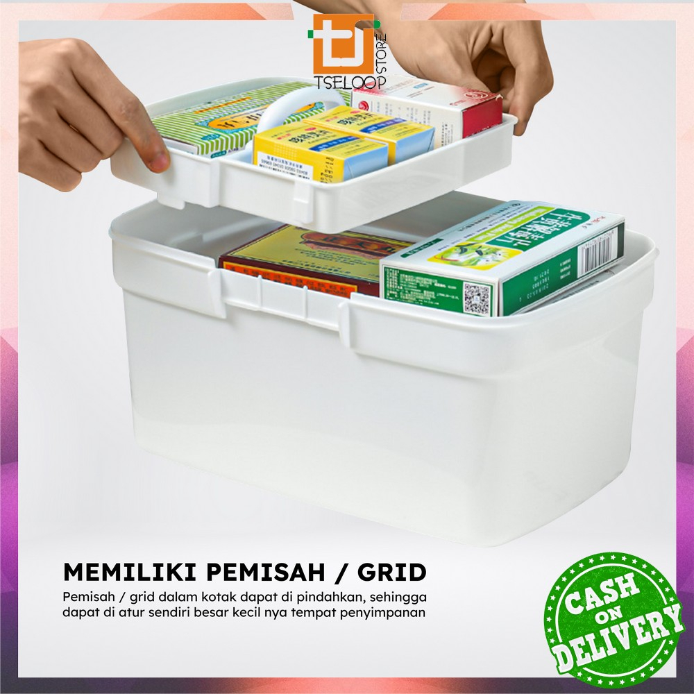 OFM-C832 Kotak P3K First Aid Kotak Penyimpanan Obat Medicine Box Organizer / Kotak Obat Tool Box Serbaguna