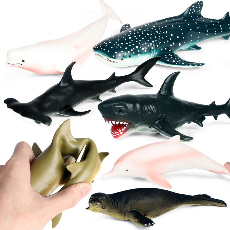 Mainan Hiu Megalodon Shark Simulasi Hewan Laut Action  Figures Mainan Edukasi Simulation Animal World Aquarium Finding Nemo Hadiah Ulang Tahun Mainan Pendidikan