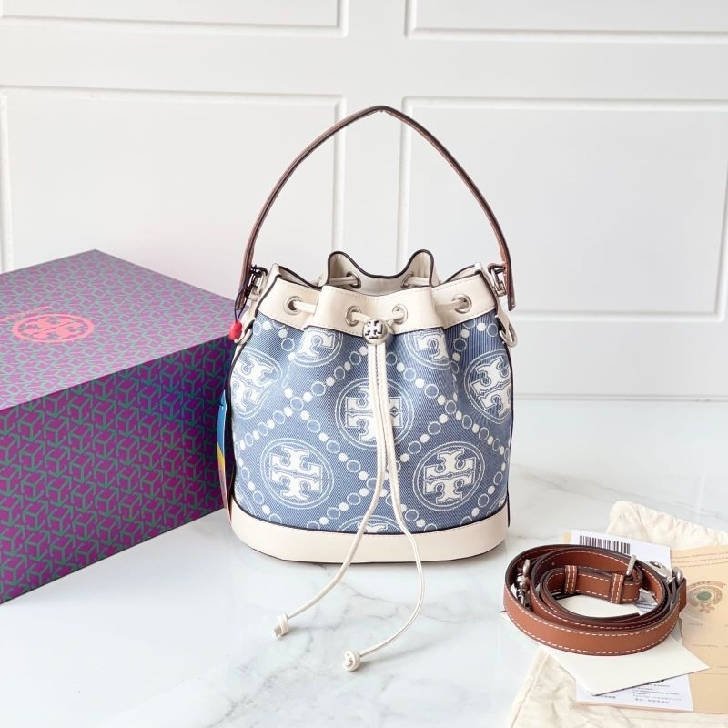 Tas TB tory selempang serut biru denim